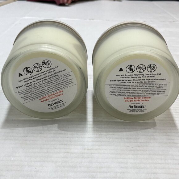 Pier 1 Imports Holiday Forest Festive Candle 2 Wick Silver Tree Lid Set Of 2 - Picture 3 of 7